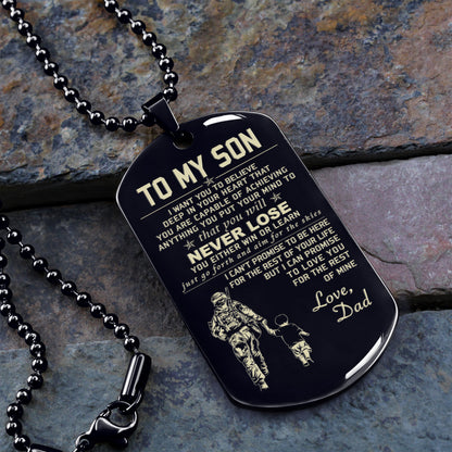 TM2 To My Son- Dog Tag - Never Lose 2 - Dragon ball - Goku Vegeta- Soldier - Engraved Dog Tag All Style