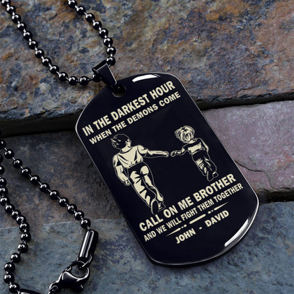 BR1A - Call on me Brother - Dragon ball - Goku Vegeta- Soldier - Naruto - Engraved Dog Necklace All Style