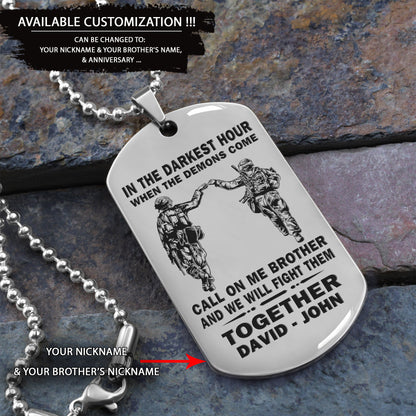 BR1B Call on me Brother - Dragon ball - Goku Vegeta- Soldier - Naruto - Engraved Dog Necklace All Style