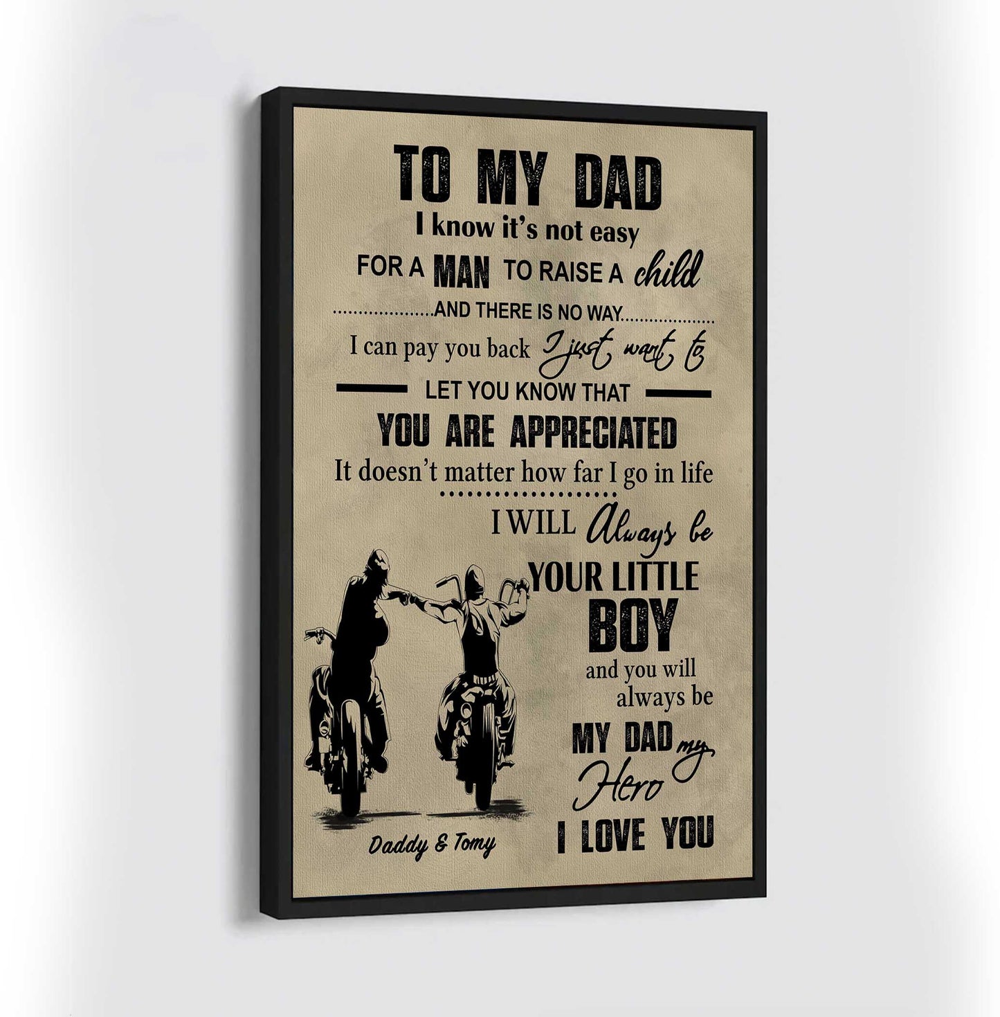 (CV29D) TO MY DAD- SON - DRAGON BALL- SOLDIER-FAMILY -DAD SON- GOKU - VIKING - VERTICAL- CANVAS POSTER