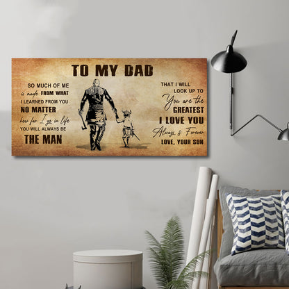 (CV28) TO MY DAD- SON- DRAGON BALL - GOKU - VIKING - CANVAS POSTER