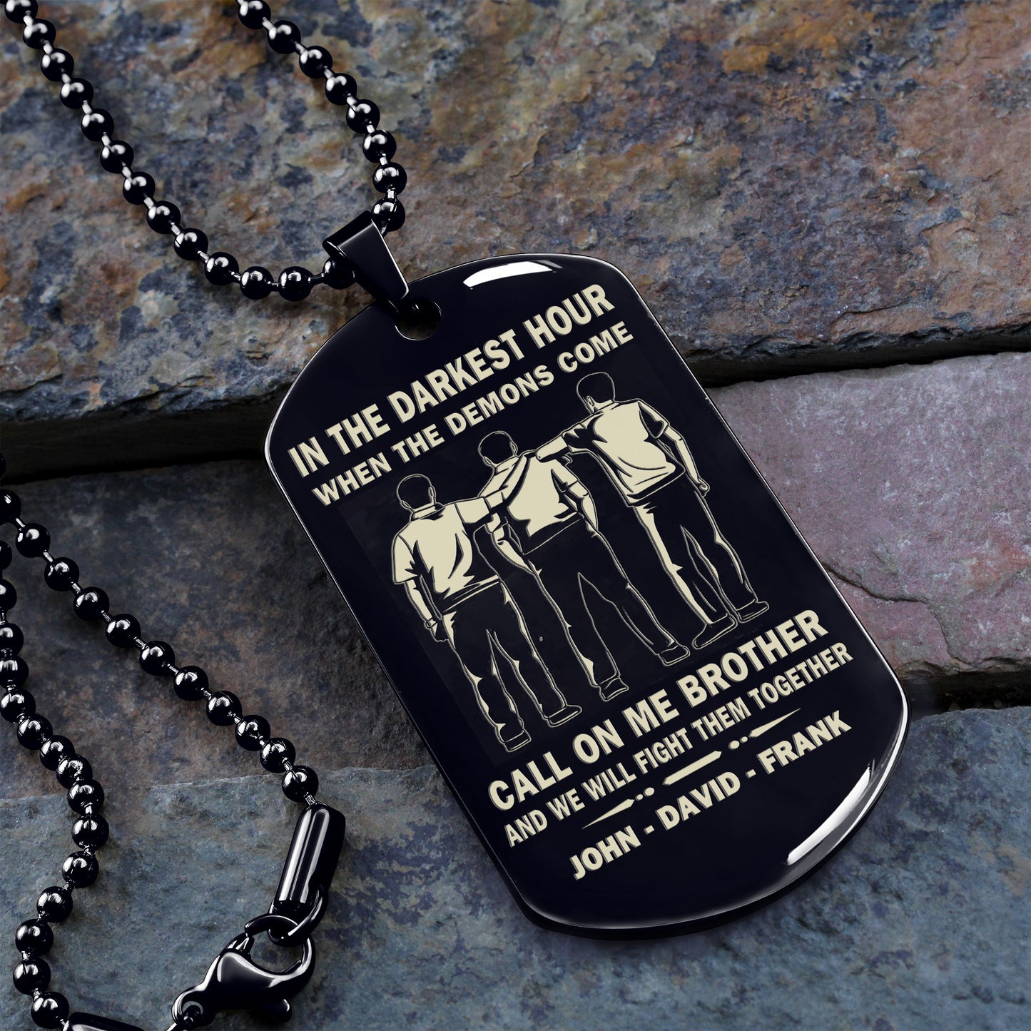 BR1A - Call on me Brother - Dragon ball - Goku Vegeta- Soldier - Naruto - Engraved Dog Necklace All Style