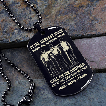 BR1A - Call on me Brother - Dragon ball - Goku Vegeta- Soldier - Naruto - Engraved Dog Necklace All Style