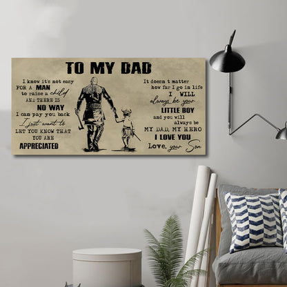 (CV29) TO MY DAD- SON - DRAGON BALL- SOLDIER-FAMILY -DAD SON- GOKU - VIKING - CANVAS POSTER