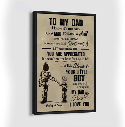 (CV29D) TO MY DAD- SON - DRAGON BALL- SOLDIER-FAMILY -DAD SON- GOKU - VIKING - VERTICAL- CANVAS POSTER