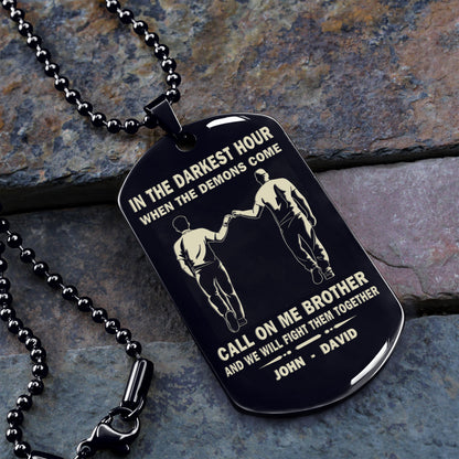 BR1A - Call on me Brother - Dragon ball - Goku Vegeta- Soldier - Naruto - Engraved Dog Necklace All Style