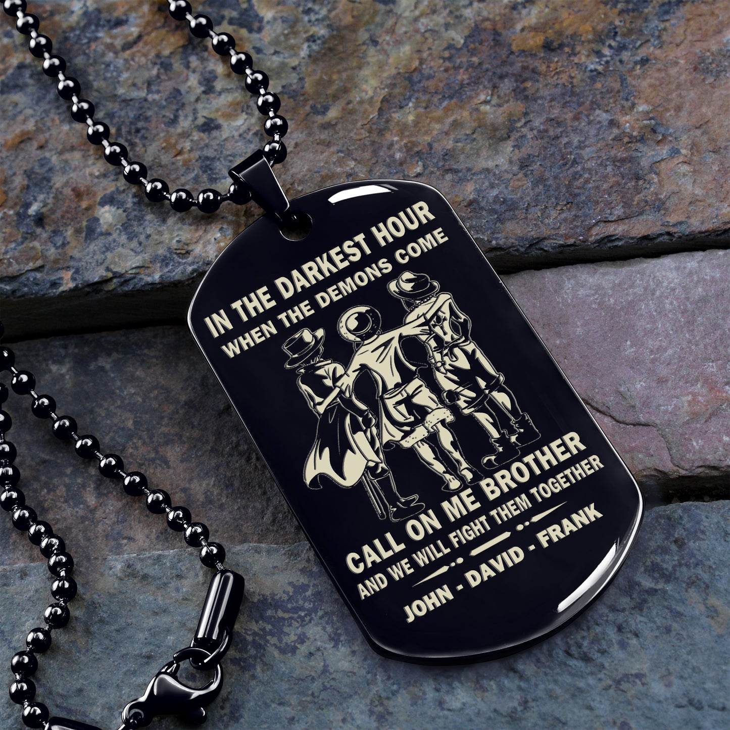 BR1A - Call on me Brother - Dragon ball - Goku Vegeta- Soldier - Naruto - Engraved Dog Necklace All Style