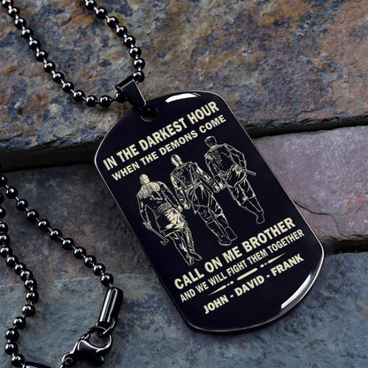 BR1A - Call on me Brother - Dragon ball - Goku Vegeta- Soldier - Naruto - Engraved Dog Necklace All Style