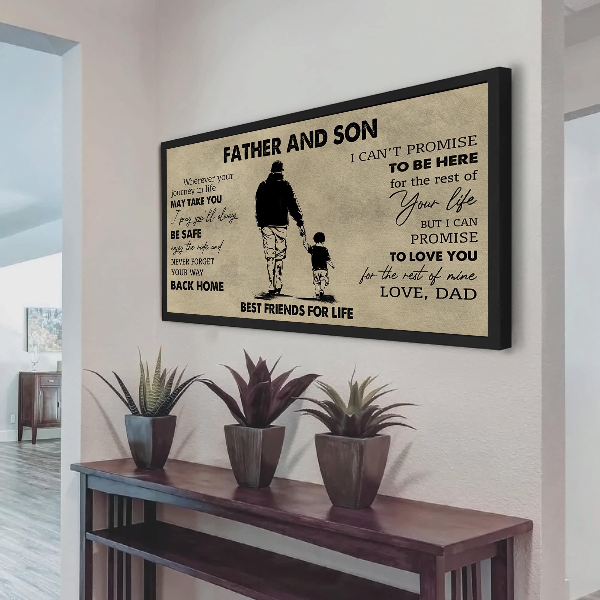 (NV2) TO MY SON-FATHER AND SON- NEVER LOSE- DRAGON BALL - GOKU - FAMILY -CANVAS POSTER