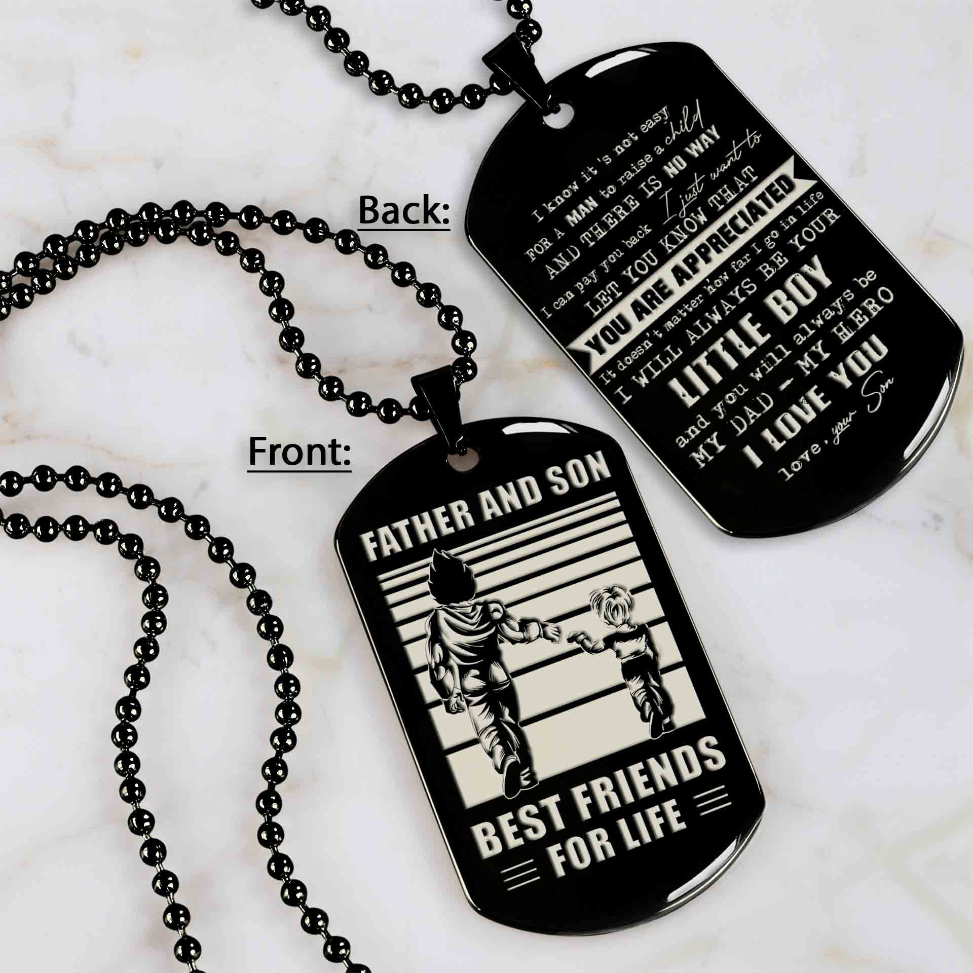 TD1 - To My DAD- I know it is not easy- Dog Tag Two Side- Dragon Ball - Viking-Dad Son- Family