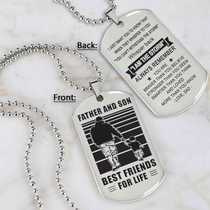 TM12 - Dad Son- Alway remember you are braver than you believe - Dog Tag Two Side- Dragon Ball - Viking-Dad Son- Family