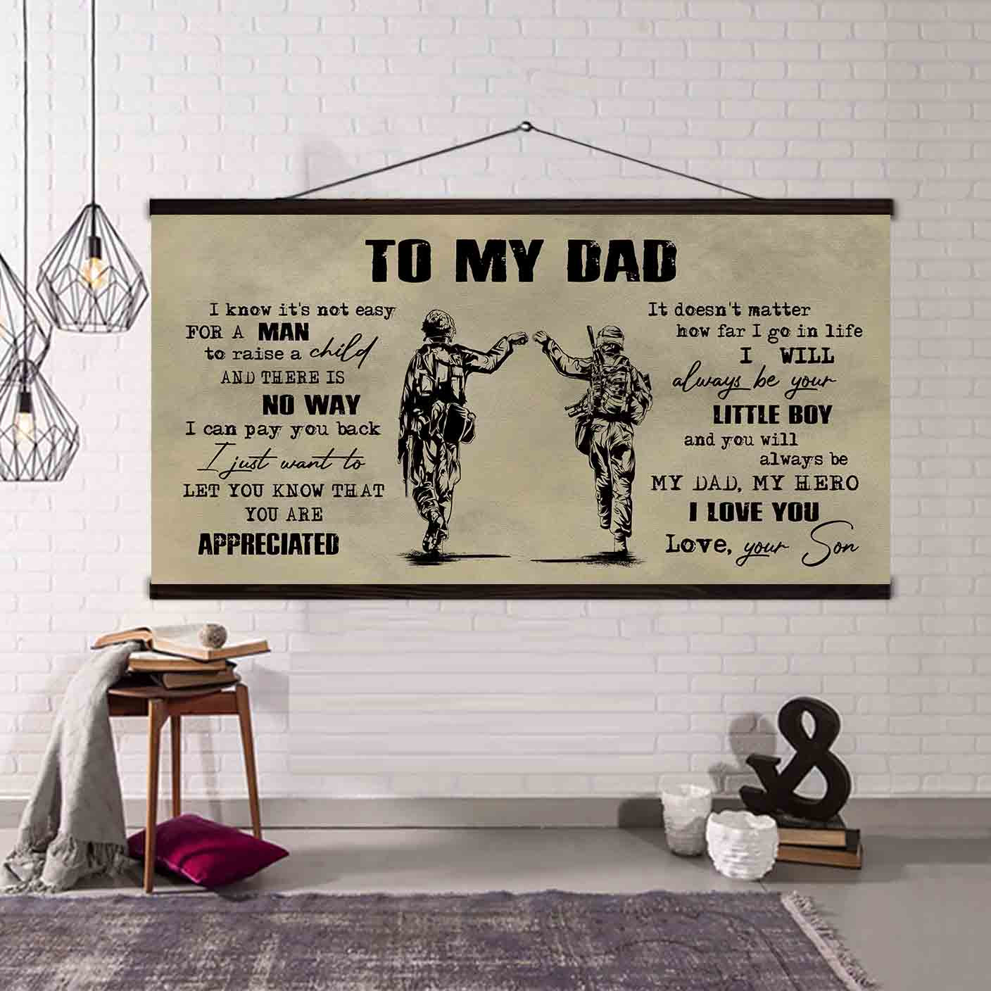 (CV29) TO MY DAD- SON - DRAGON BALL- SOLDIER-FAMILY -DAD SON- GOKU - VIKING - CANVAS POSTER