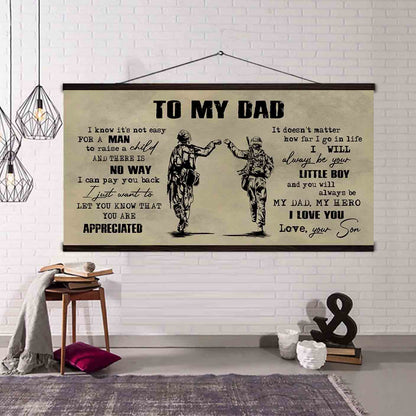 (CV29) TO MY DAD- SON - DRAGON BALL- SOLDIER-FAMILY -DAD SON- GOKU - VIKING - CANVAS POSTER