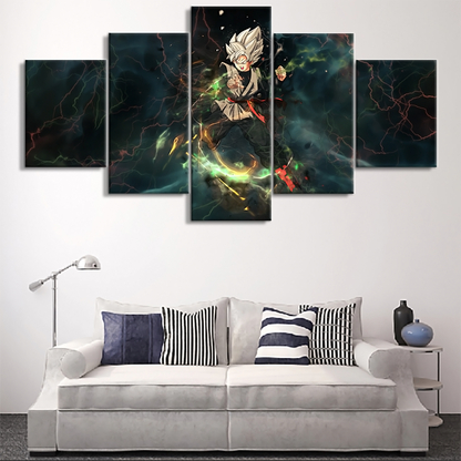 Dragon Ball - 5 Pieces Wall Art - Black Goku - Printed Wall Pictures Home Decor - Dragon Ball Poster - Dragon Ball Canvas