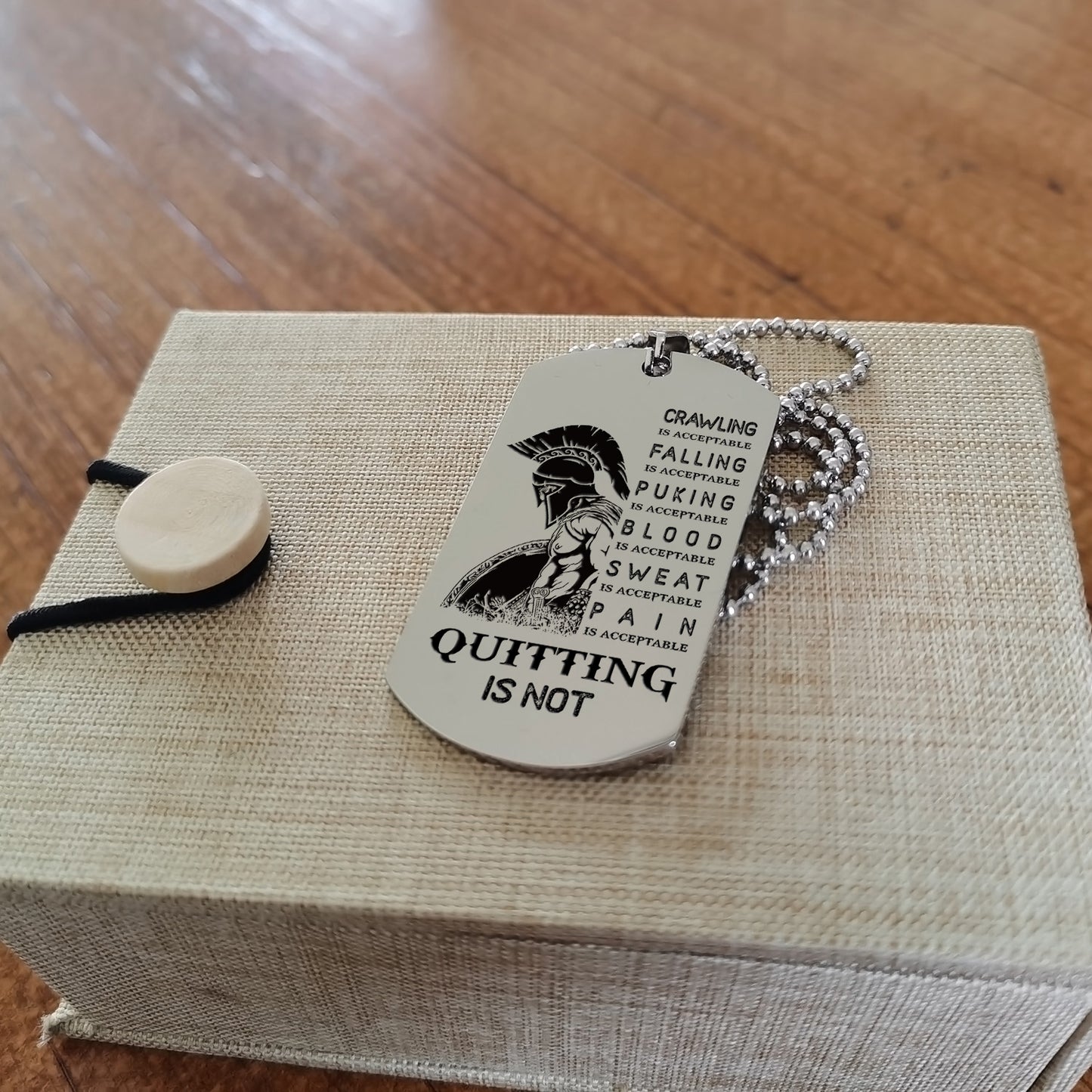 QT1 Dog Tag Two Side - Quitting Is Not- Dragon ball - Goku Vegeta- Soldier - Naruto - Engraved Dog Necklace All Style