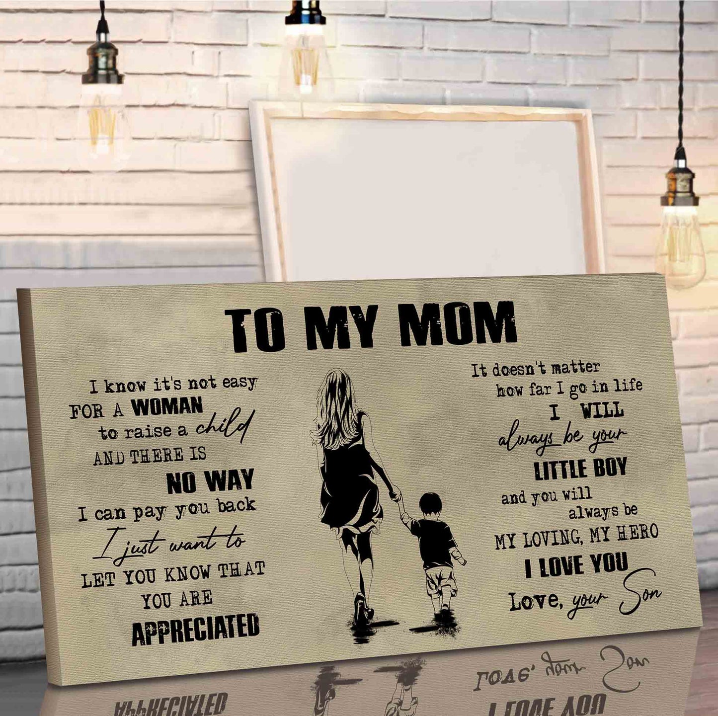 (M1) TO MY MOM- SON - DRAGON BALL -FAMILY -DAD SON- GOKU - CANVAS POSTER