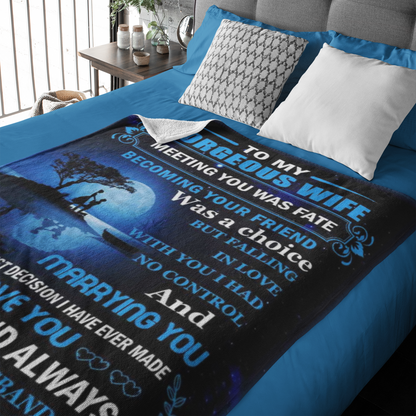 (C2)  - TO MY GORGEOUS WIFE - MEETING YOU WAS FATE-BLANKET- CANVAS - POSTER (Copy)