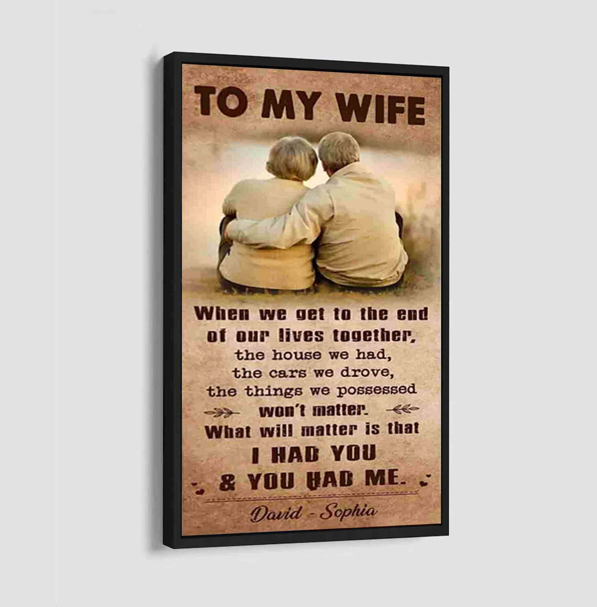 (X10) TO MY WIFE-I HAD YOU AND YOU HAD ME-Carl & Ellie-UP - CANVAS POSTER