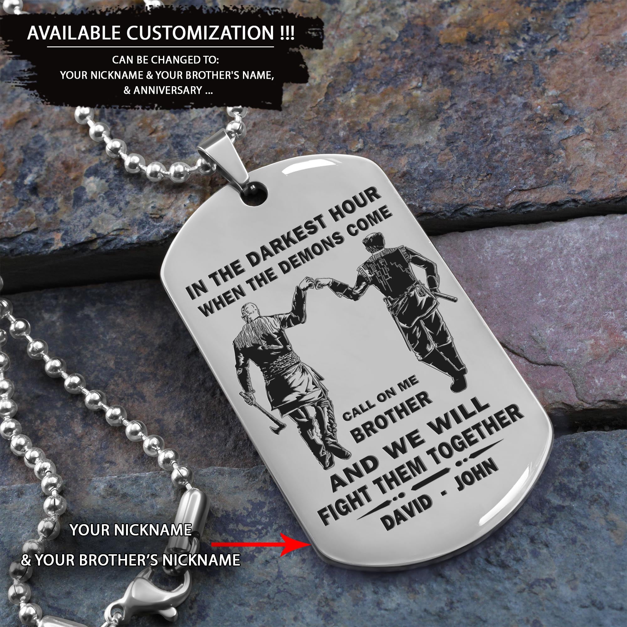 BR2n -Call on me Brother - Dragon ball - Goku - Vegeta- Soldier - Naruto - Engraved Dog Necklace All Style