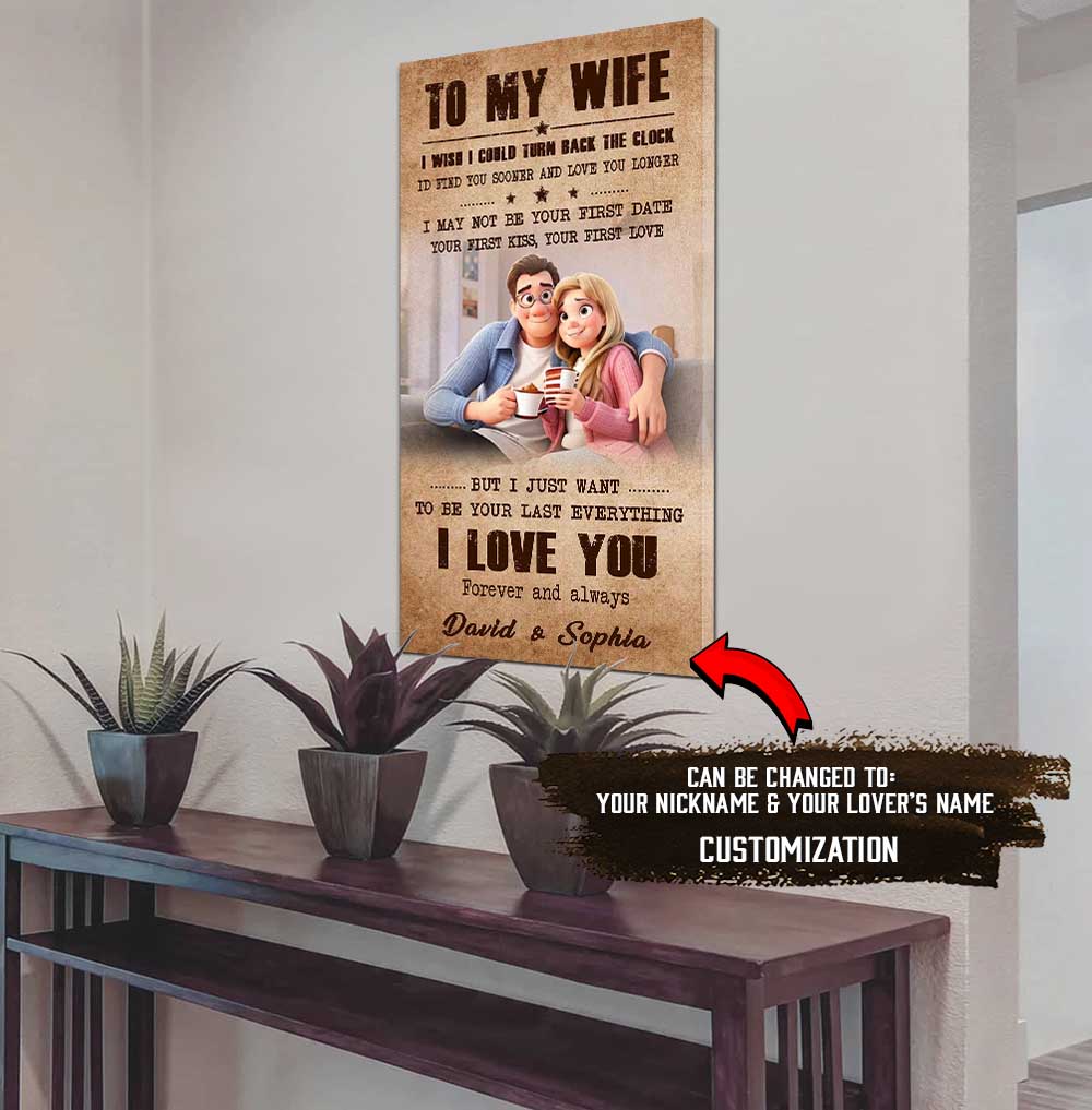 (X20) TO MY WIFE-I WISH COULD TURN ON THE CLOCK-Carl & Ellie-UP - CANVAS POSTER