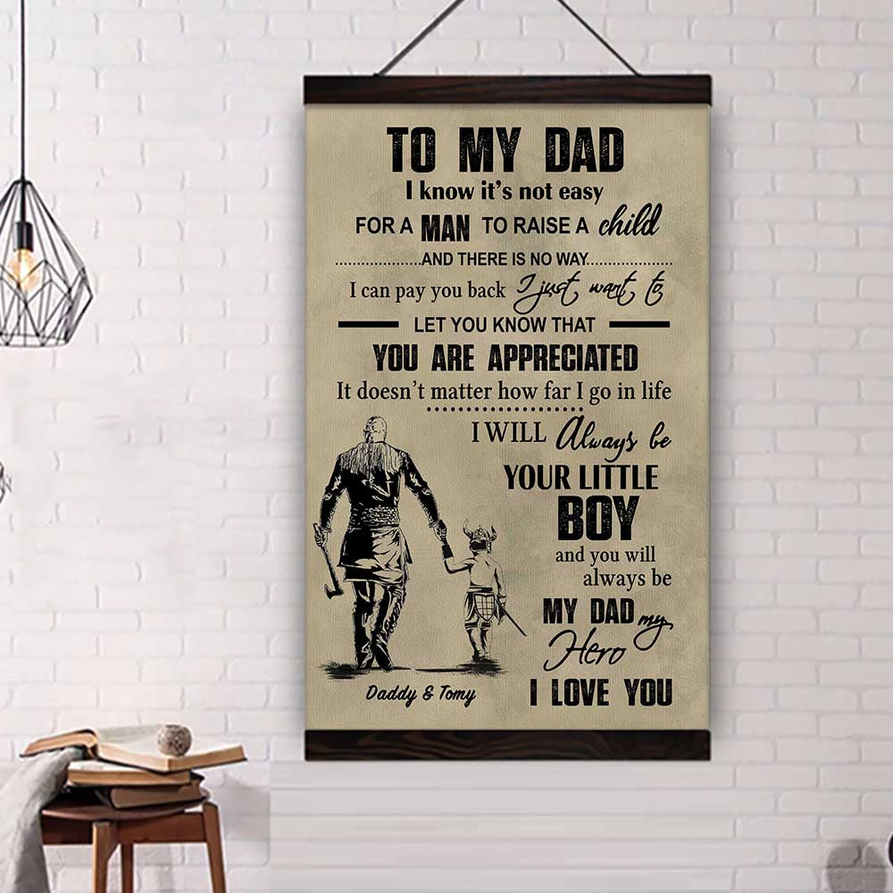 (CV29D) TO MY DAD- SON - DRAGON BALL- SOLDIER-FAMILY -DAD SON- GOKU - VIKING - VERTICAL- CANVAS POSTER
