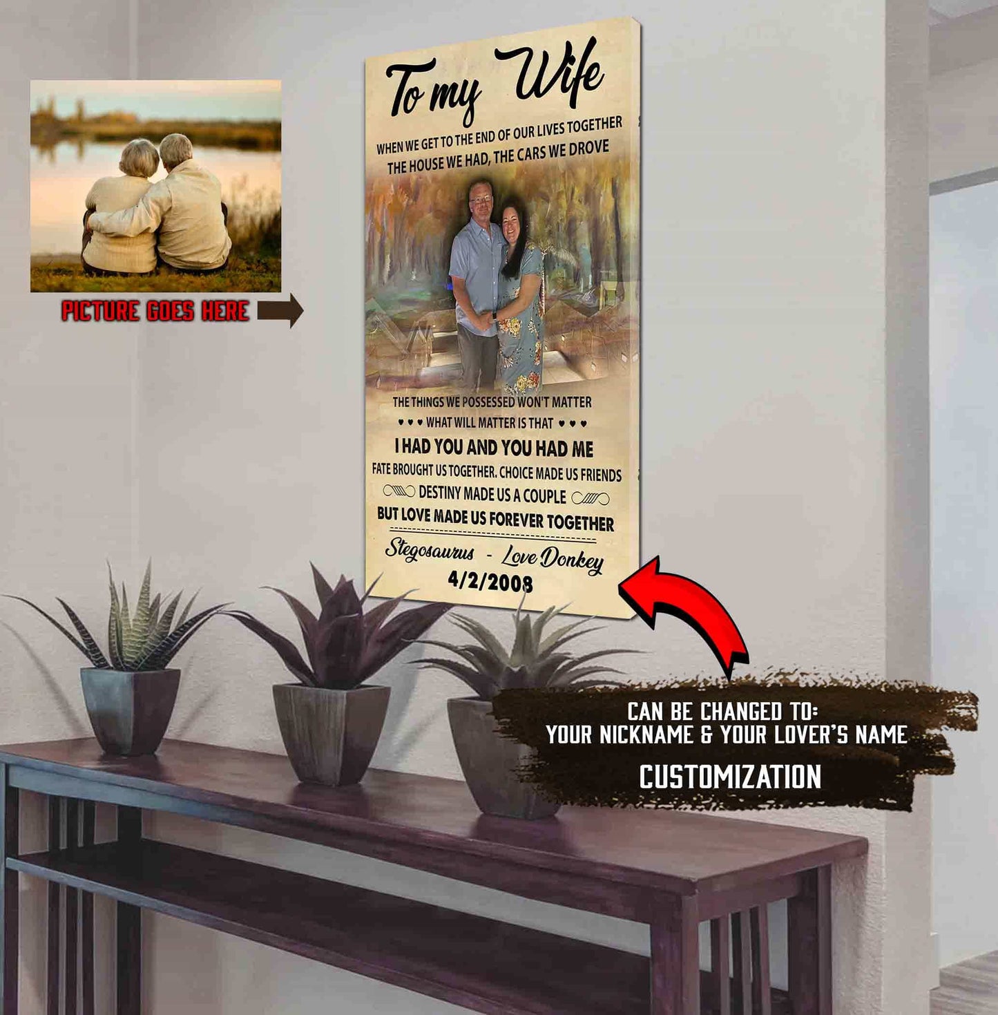 (X4) TO MY WIFE-I HAD YOU AND YOU HAD ME-Carl & Ellie-UP - CANVAS POSTER