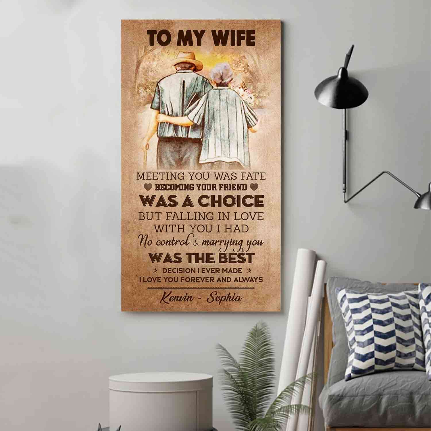 (X9A) TO MY WIFE-MEETING YOU WAS FATE-Carl & Ellie-UP - Family- CANVAS POSTER