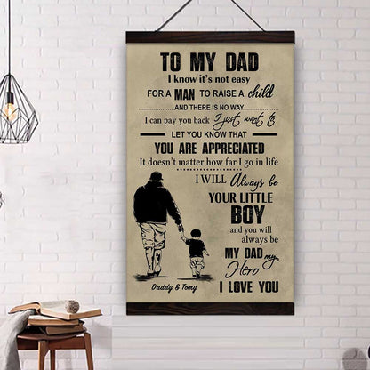 (CV29D) TO MY DAD- SON - DRAGON BALL- SOLDIER-FAMILY -DAD SON- GOKU - VIKING - VERTICAL- CANVAS POSTER