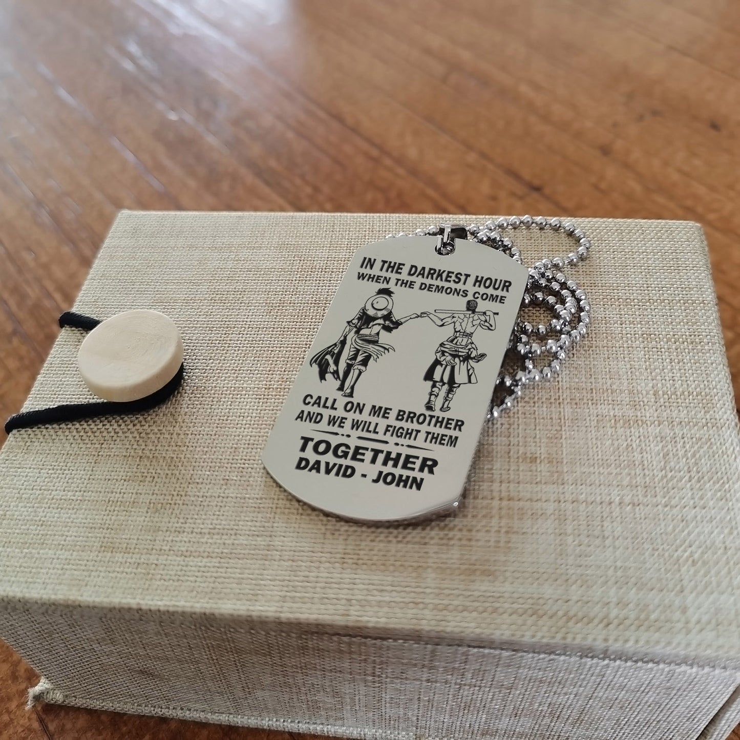 BR1B Call on me Brother - Dragon ball - Goku Vegeta- Soldier - Naruto - Engraved Dog Necklace All Style