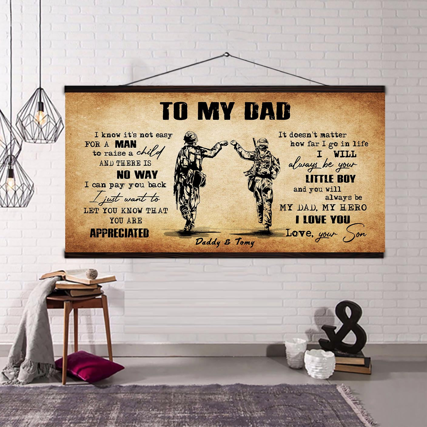 (CV29A) TO MY DAD- SON-SOLDIER- DRAGON BALL - GOKU -VETERANS DAY CANVAS POSTER