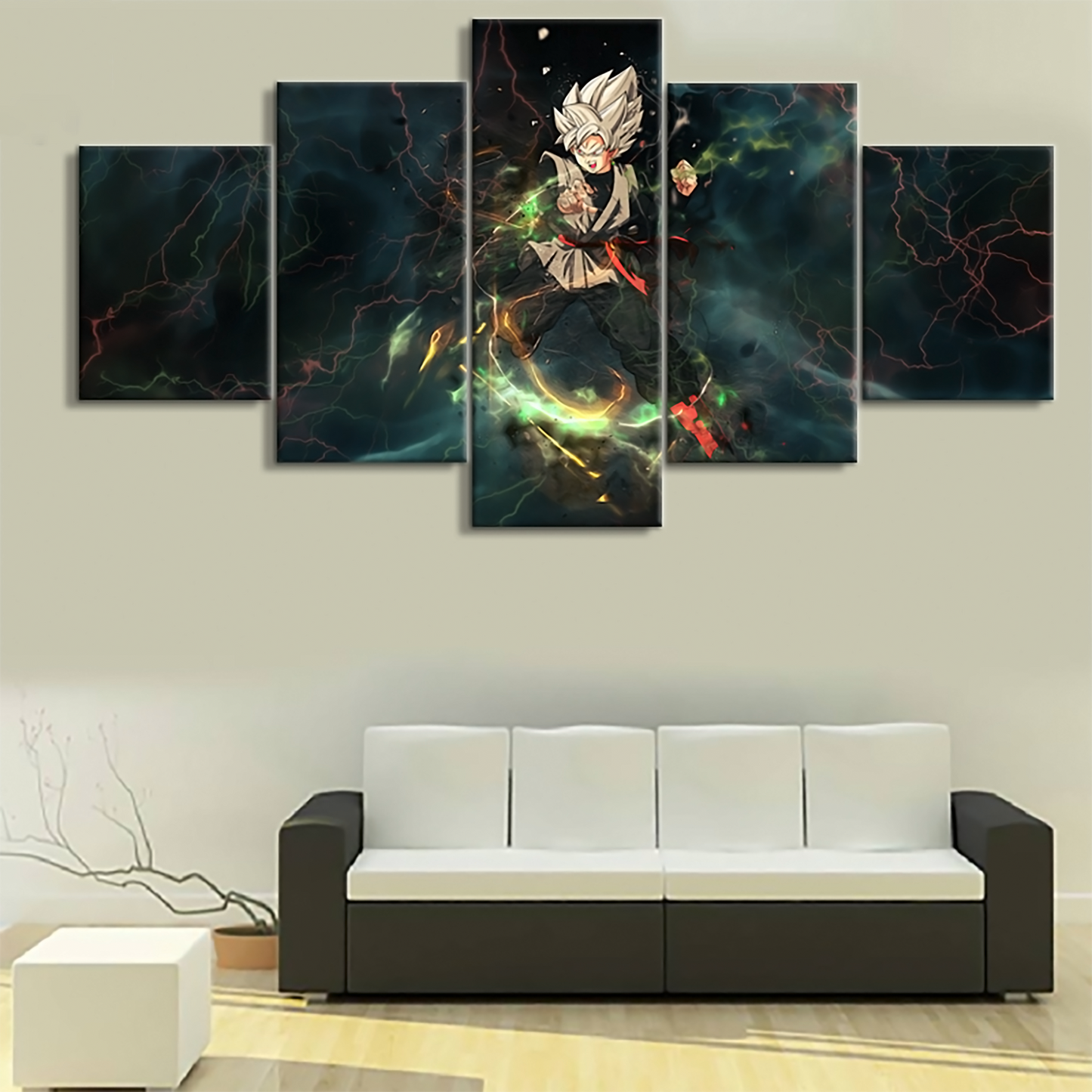 Dragon Ball - 5 Pieces Wall Art - Black Goku - Printed Wall Pictures Home Decor - Dragon Ball Poster - Dragon Ball Canvas