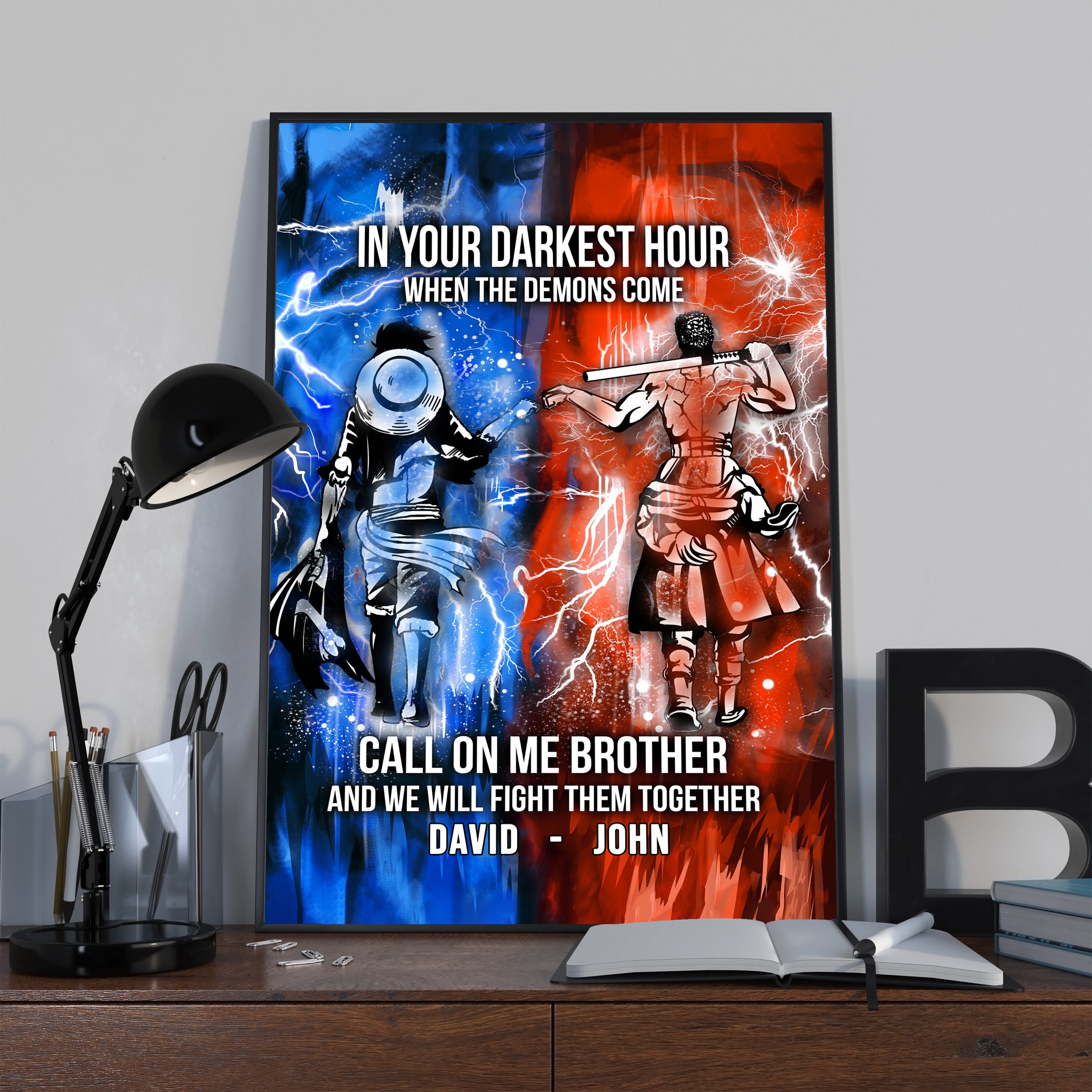 LIGHTING FRAME CANVAS CALL ON ME BROTHER- DRAGON BALL - GOKU VEGETA- SOLDIER - NARUTO - CANVAS POSTER ALL STYLE