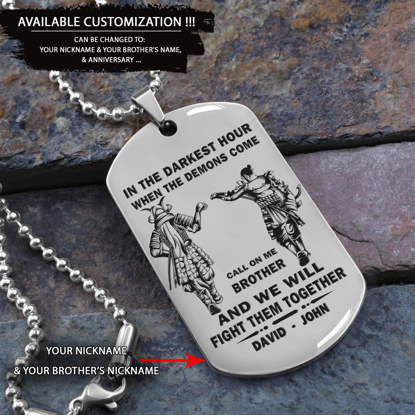 BR2n -Call on me Brother - Dragon ball - Goku - Vegeta- Soldier - Naruto - Engraved Dog Necklace All Style