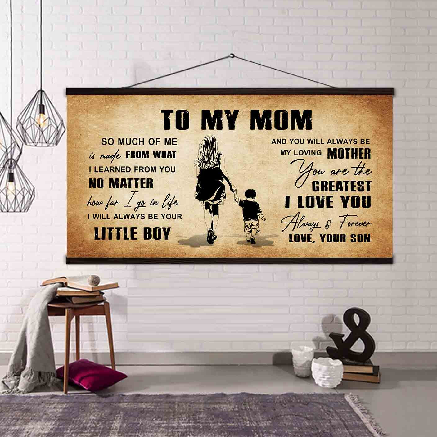 (M4) TO MY MOM- SON - DRAGON BALL -FAMILY -DAD SON- GOKU - CANVAS POSTER