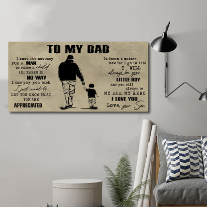 (CV29) TO MY DAD- SON - DRAGON BALL- SOLDIER-FAMILY -DAD SON- GOKU - VIKING - CANVAS POSTER