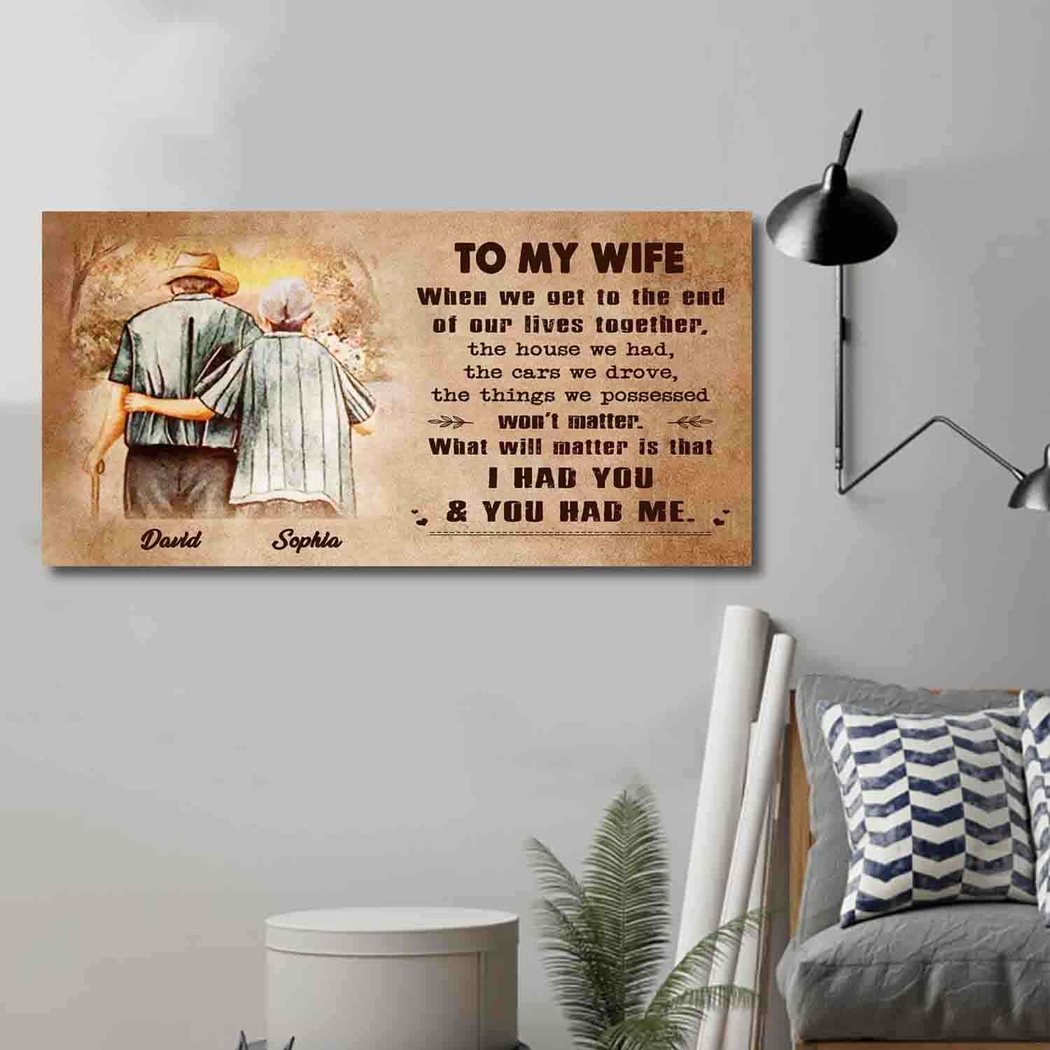 (X7) Carl & Ellie-UP - TO MY WIFE-I HAD YOU - CANVAS - POSTER