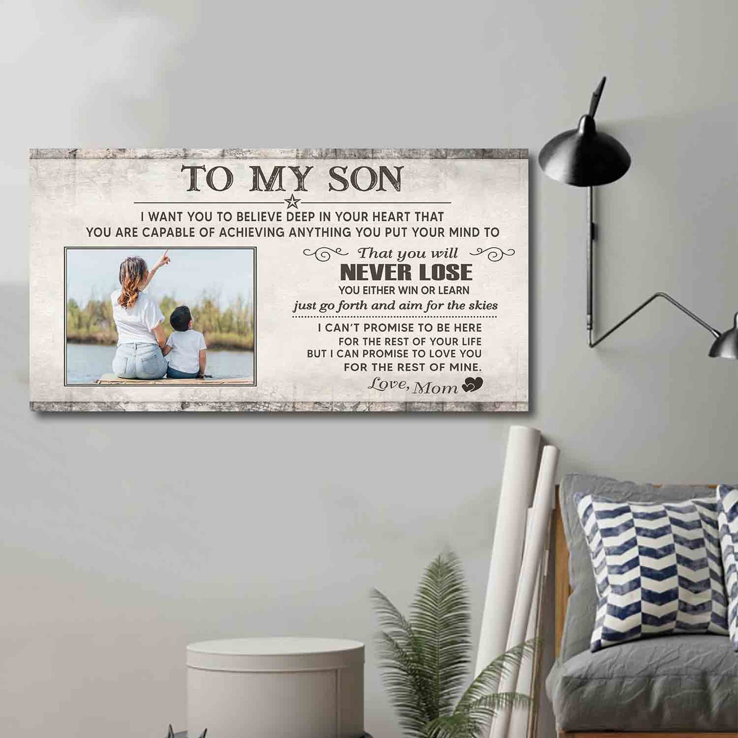 (m2) TO MY MOM- SON - DRAGON BALL -FAMILY -DAD SON- GOKU - VIKING - CANVAS POSTER