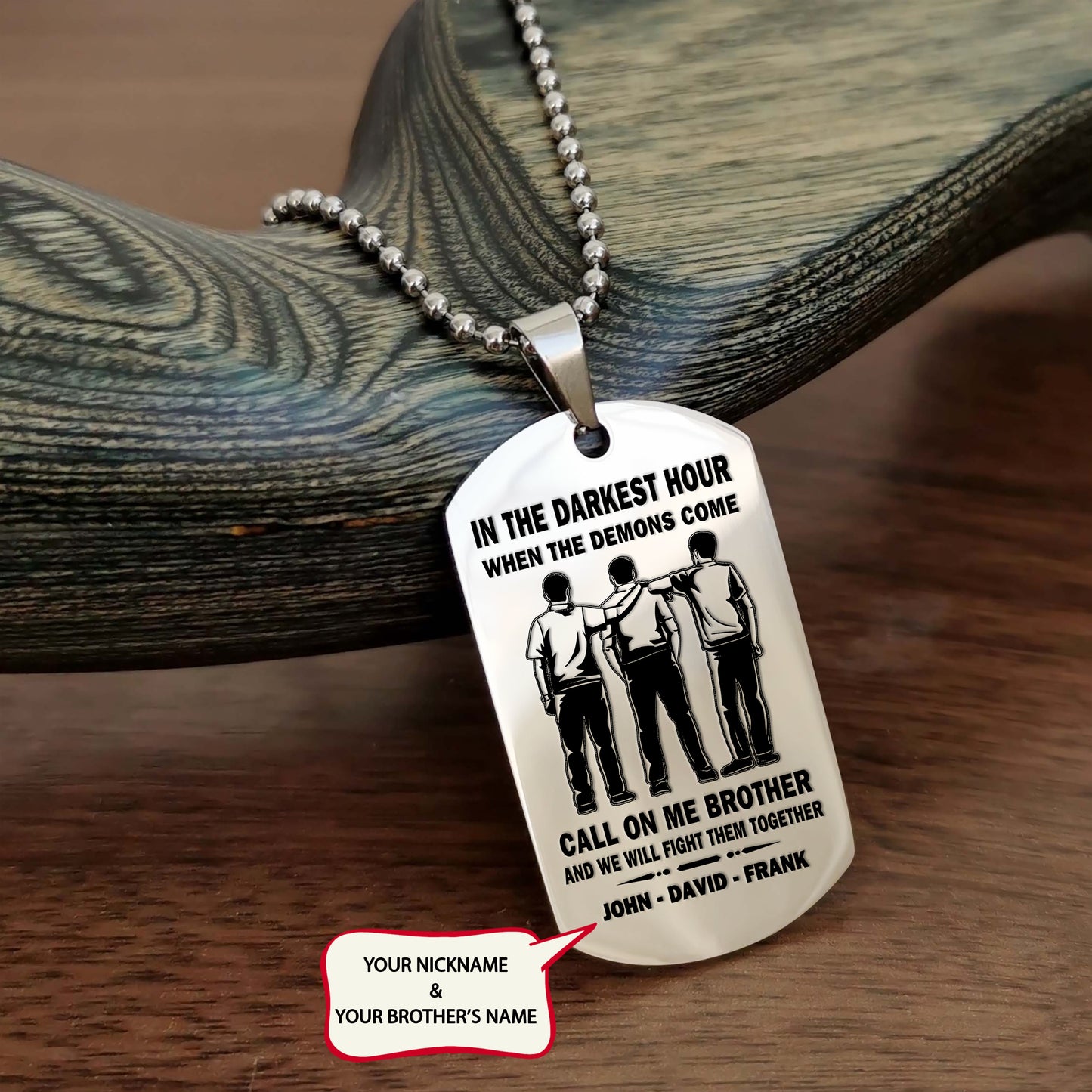 BR1A - Call on me Brother - Dragon ball - Goku Vegeta- Soldier - Naruto - Engraved Dog Necklace All Style