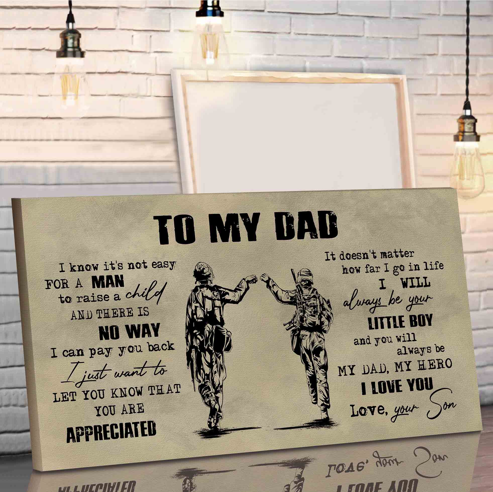 (CV29) TO MY DAD- SON - DRAGON BALL- SOLDIER-FAMILY -DAD SON- GOKU - VIKING - CANVAS POSTER