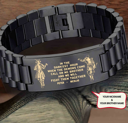 Bra2 Call on me Brother - Goku Vegeta - Soldier -Samurai- One Piece- Naruto- Warrior- Engraved Bracelet All Style