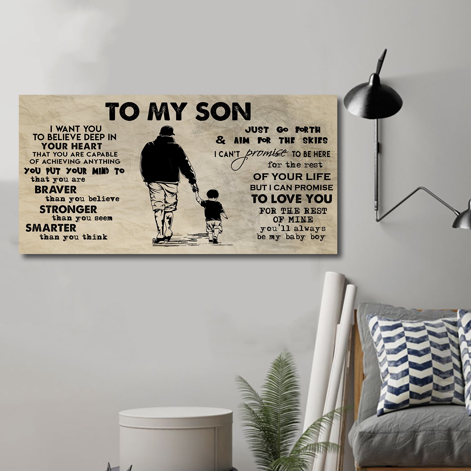 (CV32) TO MY SON- I WANT YOU TO BELIEVE- DRAGON BALL - GOKU - VIKING - CANVAS POSTER