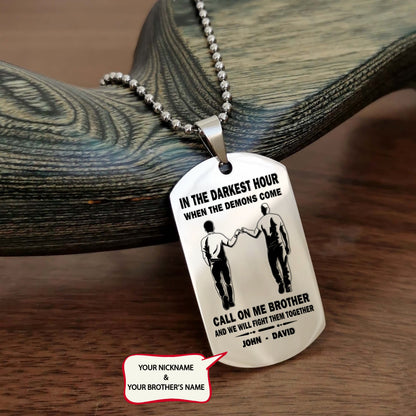 BR1A - Call on me Brother - Dragon ball - Goku Vegeta- Soldier - Naruto - Engraved Dog Necklace All Style