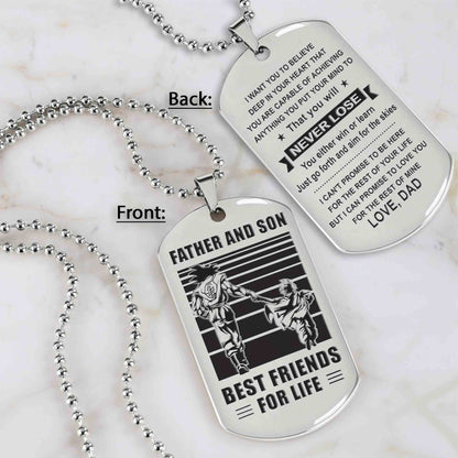 TM8 - To My Son never lose- Dog Tag Two Side- Dragon Ball - Viking-Dad Son- Family