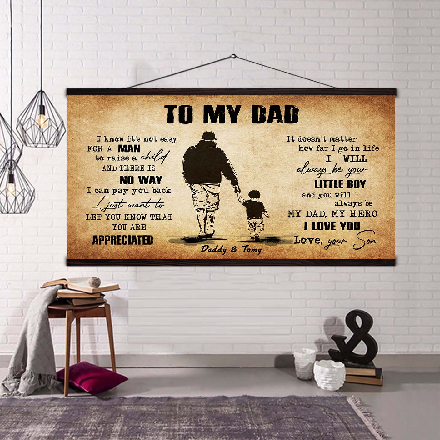 (CV48) TO MY DAD- I KNOW IT IS NOT EASY- SON- DRAGON BALL - GOKU - VIKING - CANVAS POSTER