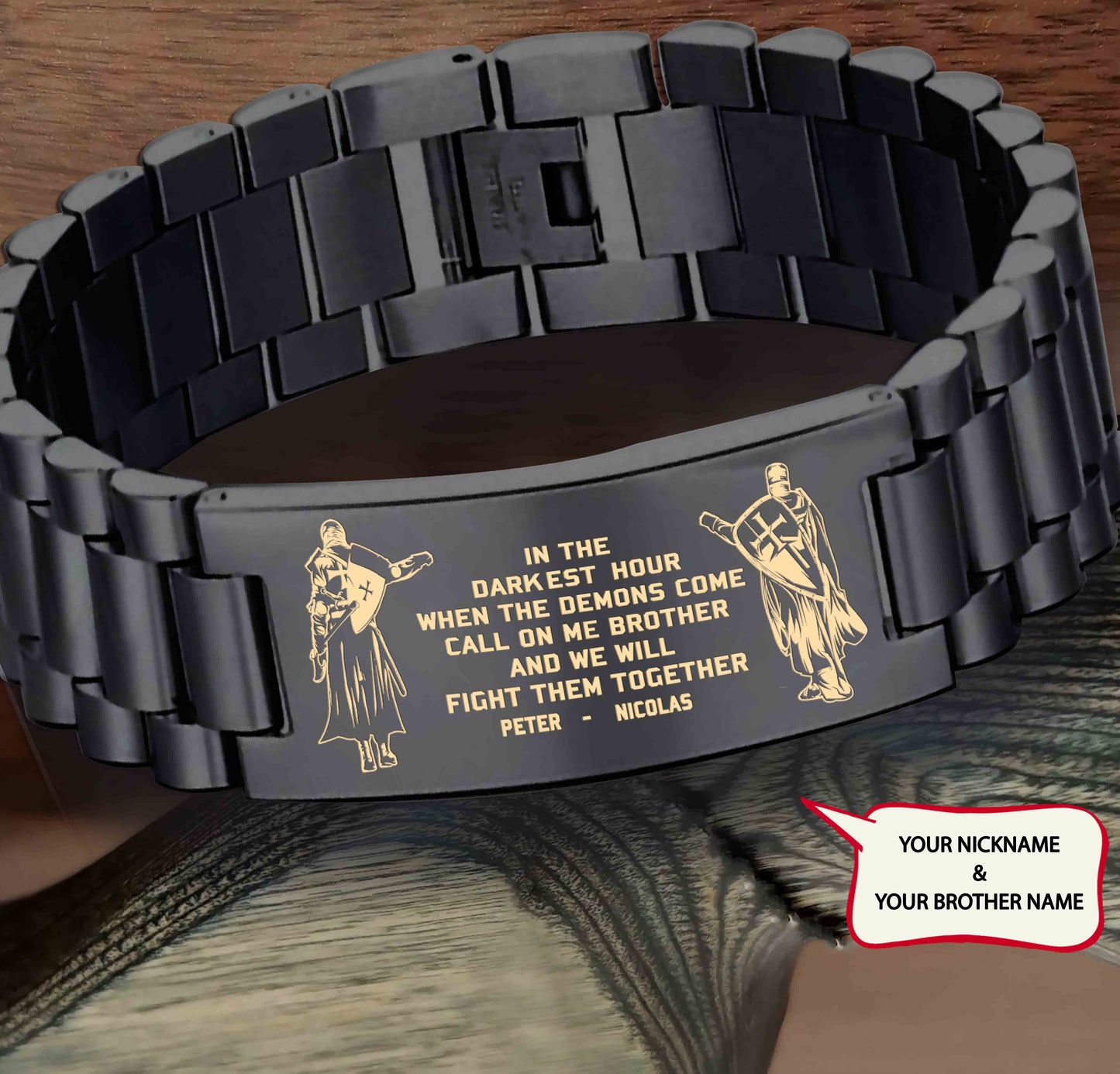 Bra2 Call on me Brother - Goku Vegeta - Soldier -Samurai- One Piece- Naruto- Warrior- Engraved Bracelet All Style