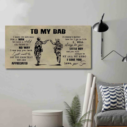 (CV29) TO MY DAD- SON - DRAGON BALL- SOLDIER-FAMILY -DAD SON- GOKU - VIKING - CANVAS POSTER