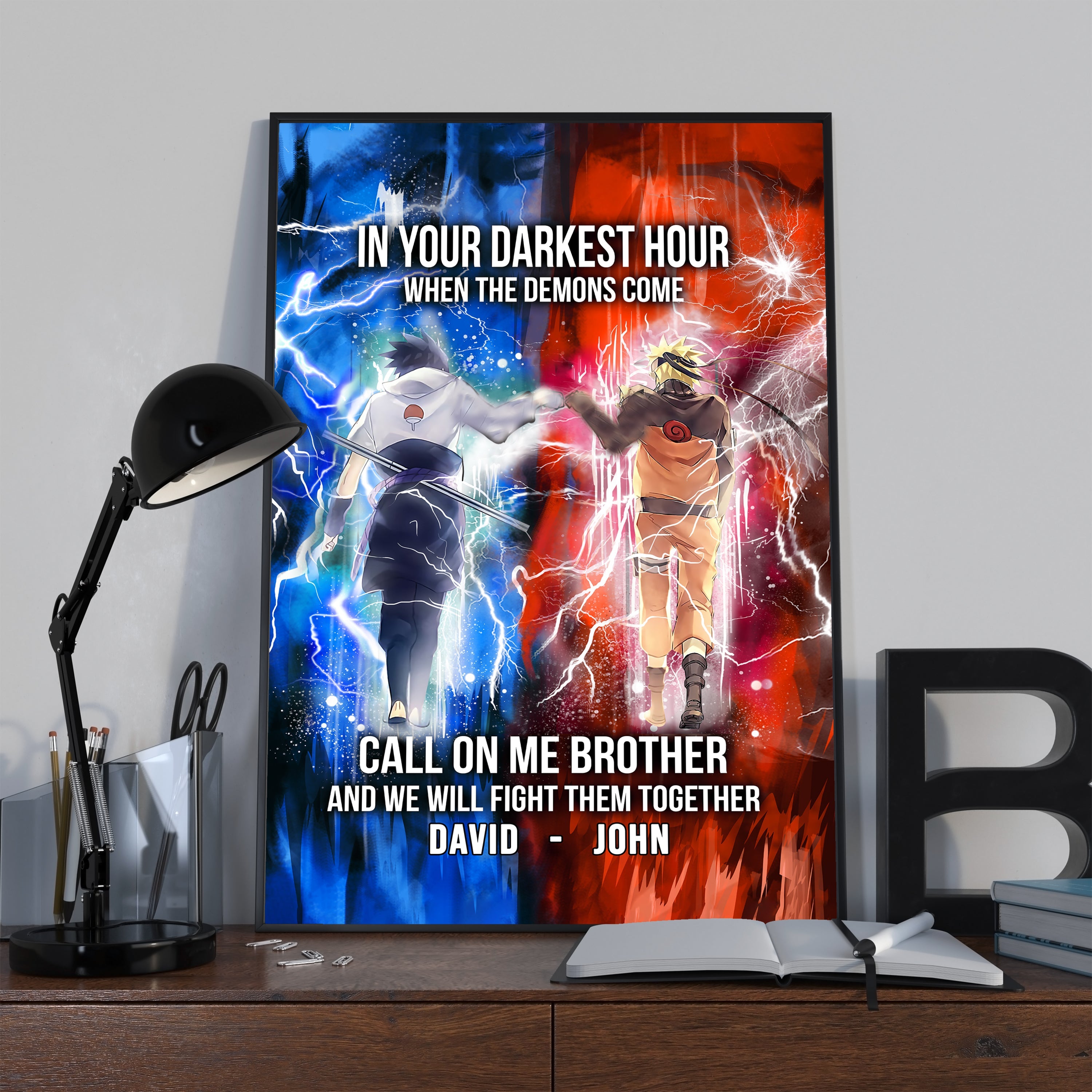 LIGHTING FRAME CANVAS CALL ON ME BROTHER- DRAGON BALL - GOKU VEGETA- SOLDIER - NARUTO - CANVAS POSTER ALL STYLE