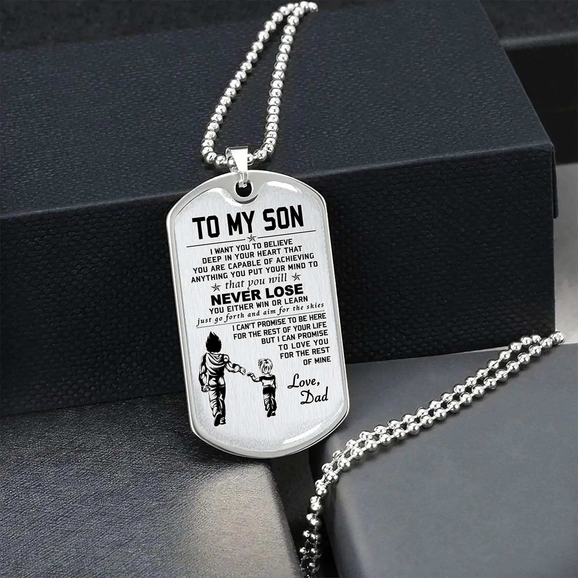 TM5 Call on me Brother - Dragon ball Goku Vegeta - Soldier - Engraved Dog Tag 18K Dog Tag Necklace gold all style