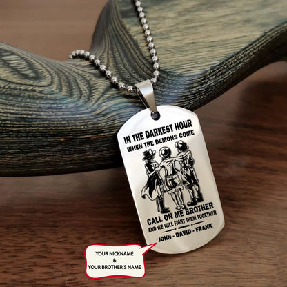 BR1A - Call on me Brother - Dragon ball - Goku Vegeta- Soldier - Naruto - Engraved Dog Necklace All Style