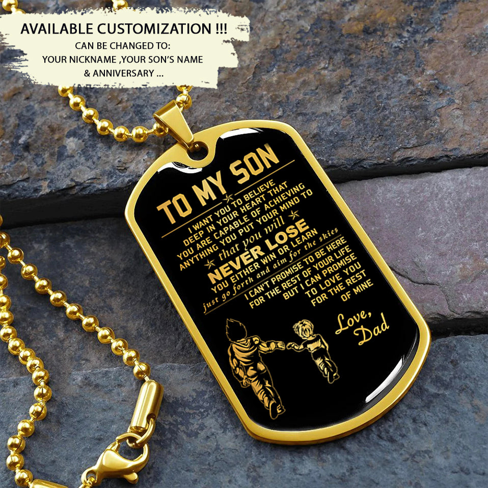 TM5 Call on me Brother - Dragon ball Goku Vegeta - Soldier - Engraved Dog Tag 18K Dog Tag Necklace gold all style